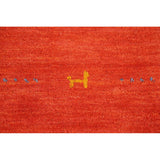 Gabbeh Area Rug Hand-Knotted Orange Oriental Wool Carpet - 6'7"x 9'10"