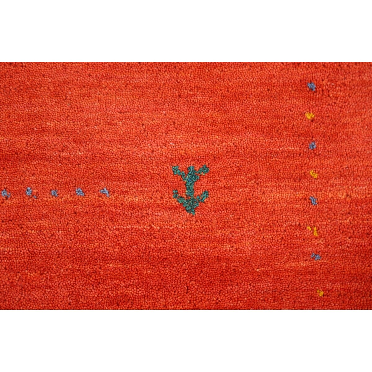 Gabbeh Area Rug Hand-Knotted Orange Oriental Wool Carpet - 6'7"x 9'10"