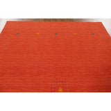 Gabbeh Area Rug Hand-Knotted Orange Oriental Wool Carpet - 6'7"x 9'10"