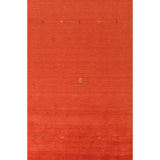 Gabbeh Area Rug Hand-Knotted Orange Oriental Wool Carpet - 6'7"x 9'10"