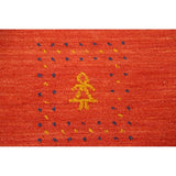 Gabbeh Area Rug Hand-Knotted Orange Oriental Wool Carpet - 6'7"x 9'10"