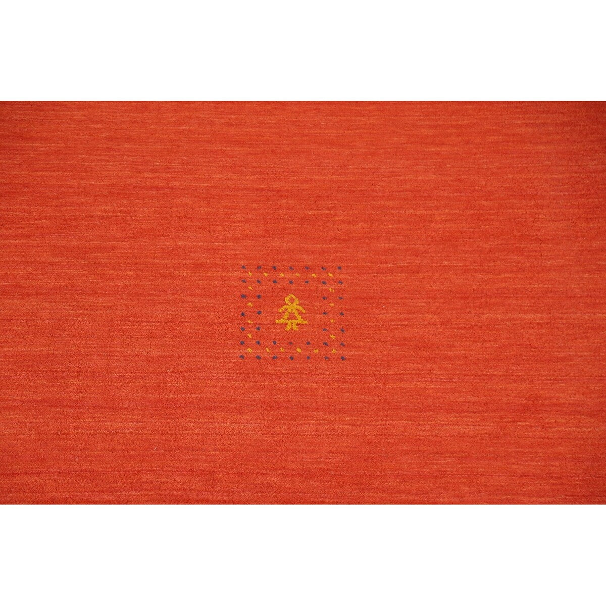 Gabbeh Area Rug Hand-Knotted Orange Oriental Wool Carpet - 6'7"x 9'10"