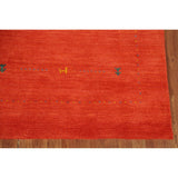 Gabbeh Area Rug Hand-Knotted Orange Oriental Wool Carpet - 6'7"x 9'10"