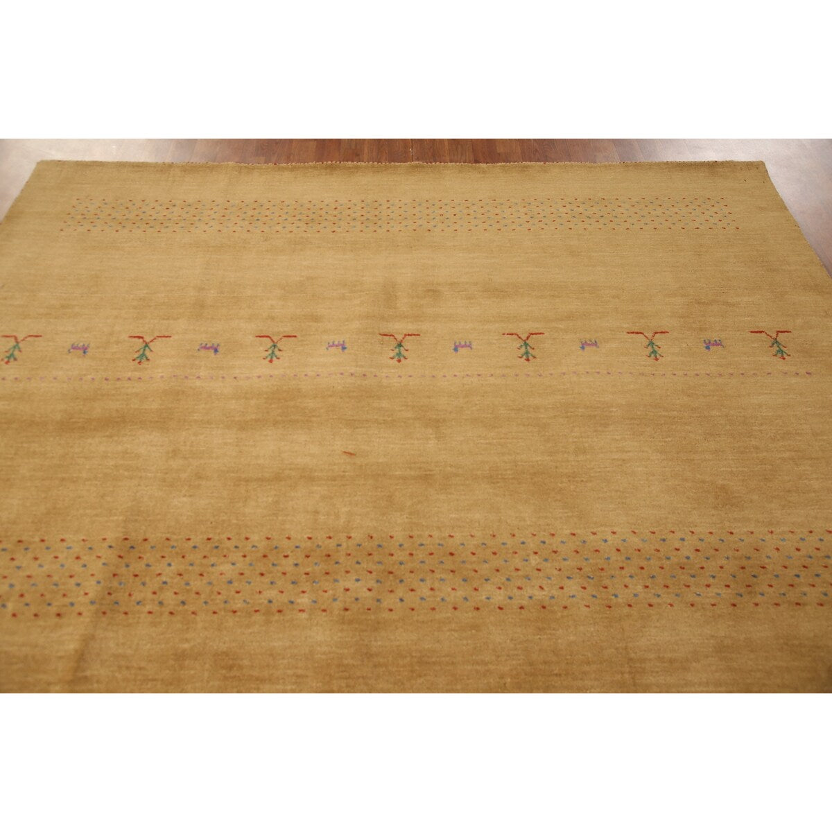 Gabbeh Area Rug Hand-Knotted Wool Carpet - 8'0"x 9'9"