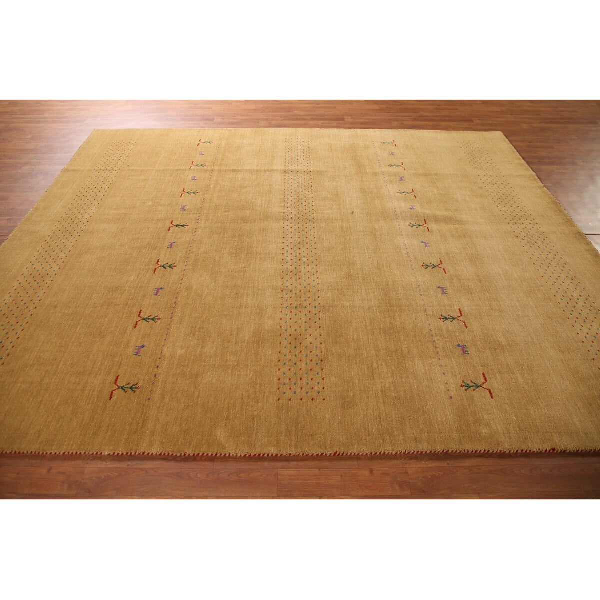 Gabbeh Area Rug Hand-Knotted Wool Carpet - 8'0"x 9'9"
