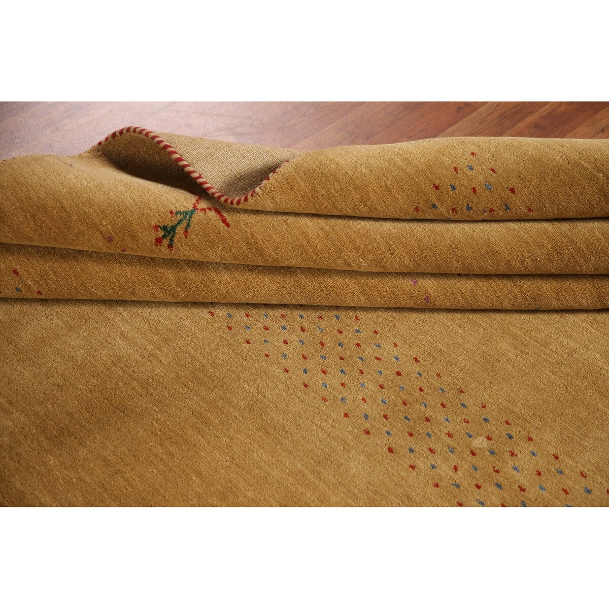 Gabbeh Area Rug Hand-Knotted Wool Carpet - 8'0"x 9'9"