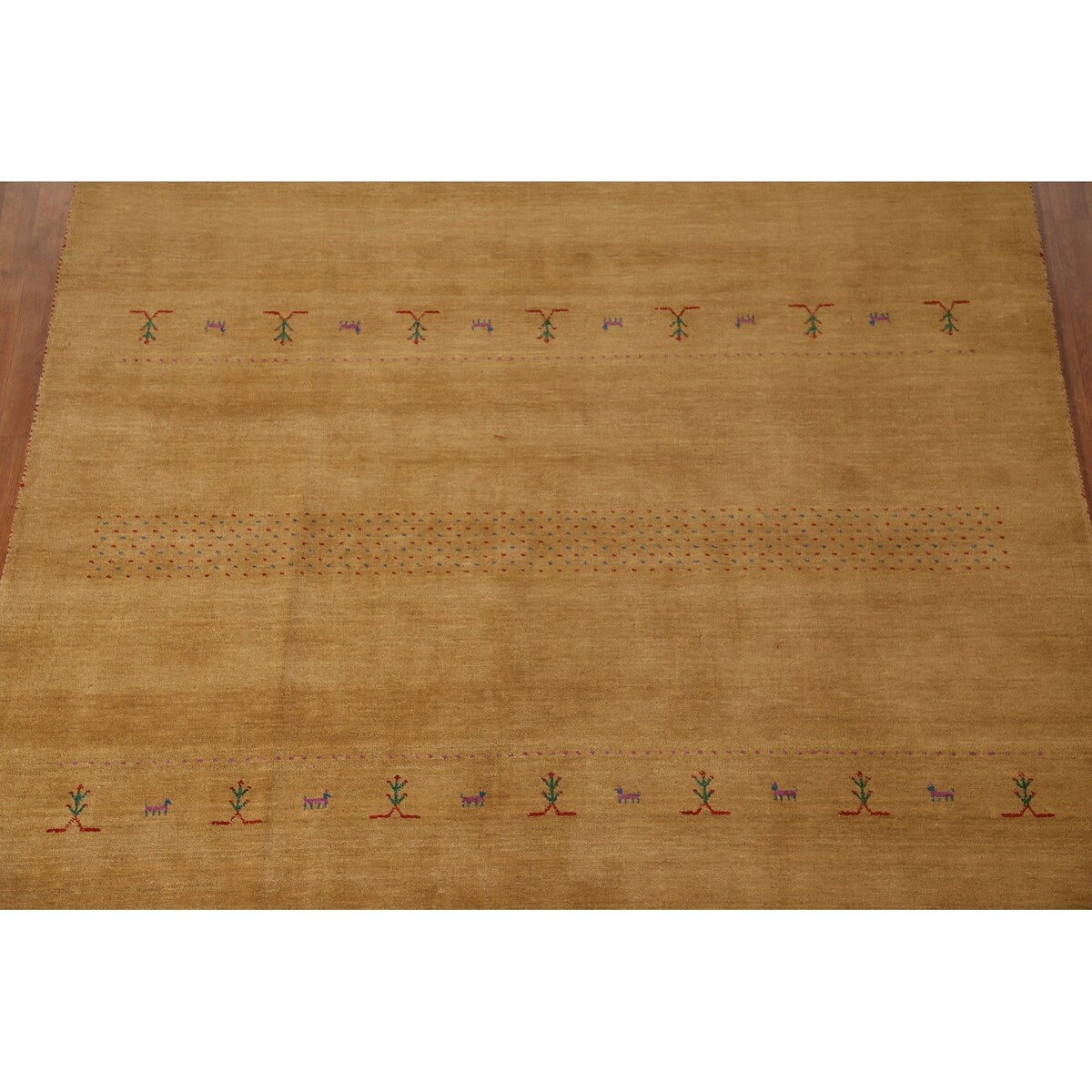 Gabbeh Area Rug Hand-Knotted Wool Carpet - 8'0"x 9'9"