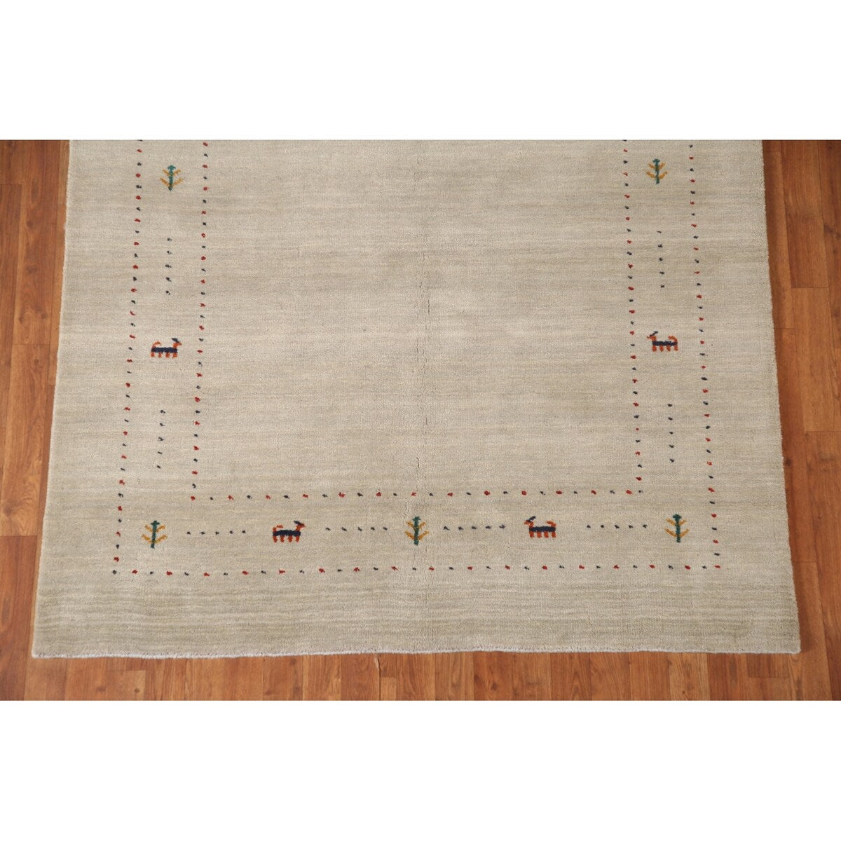 Gabbeh Area Rug Handmade Tribal Oriental Wool Carpet - 5'5"x 7'6"