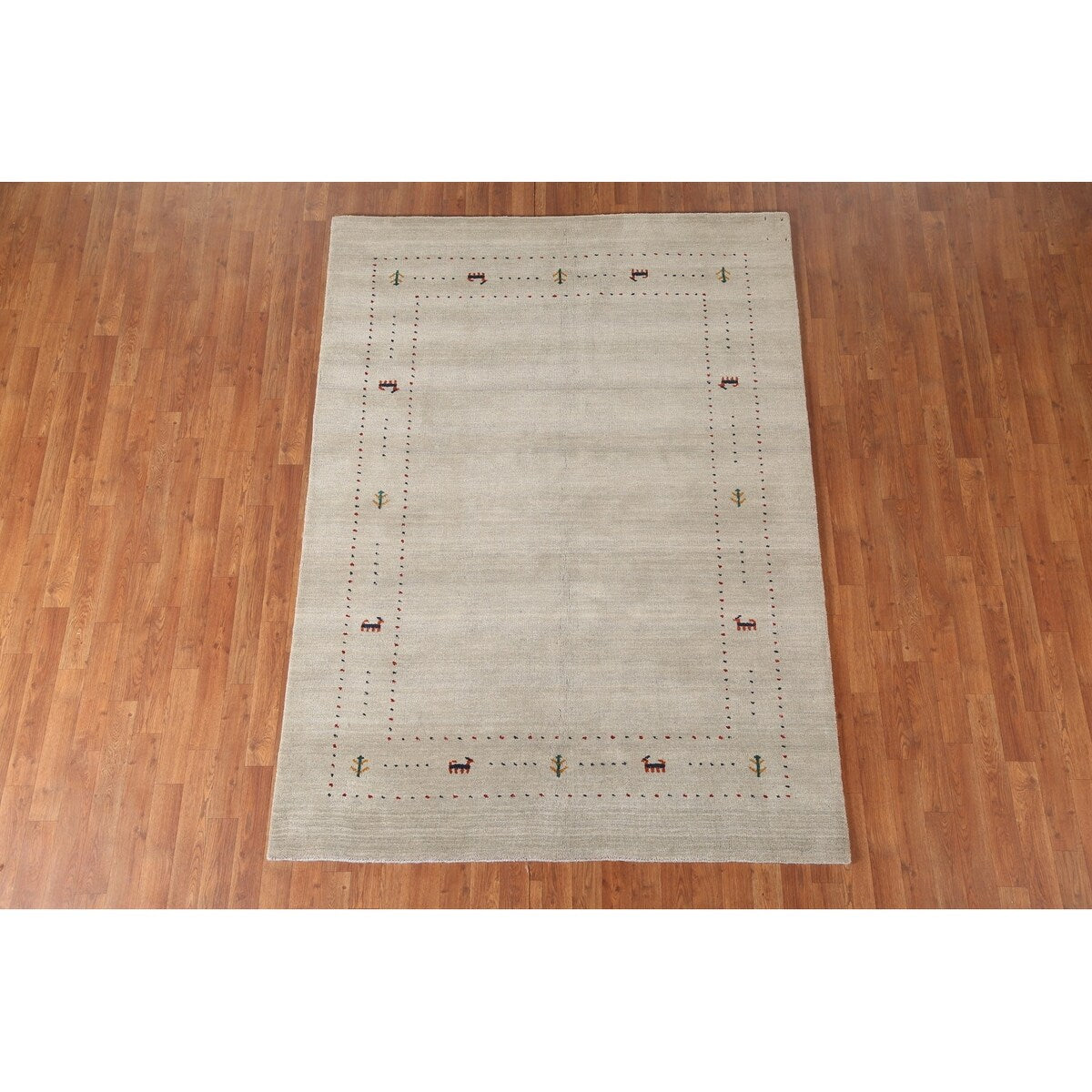 Gabbeh Area Rug Handmade Tribal Oriental Wool Carpet - 5'5"x 7'6"