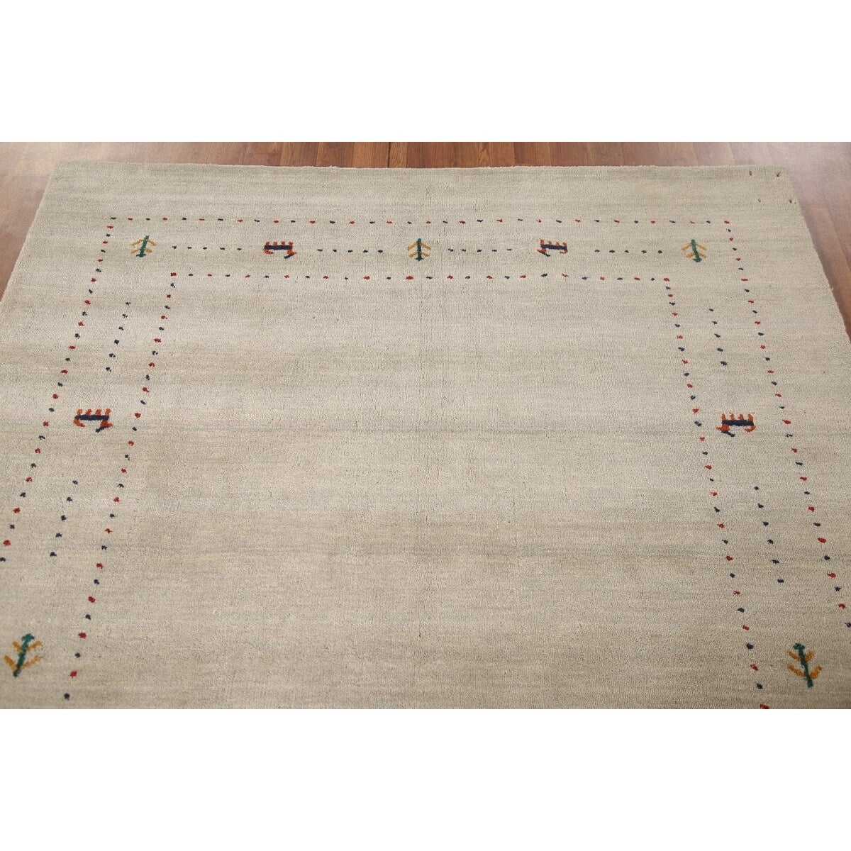 Gabbeh Area Rug Handmade Tribal Oriental Wool Carpet - 5'5"x 7'6"