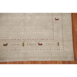 Gabbeh Area Rug Handmade Tribal Oriental Wool Carpet - 5'5"x 7'6"