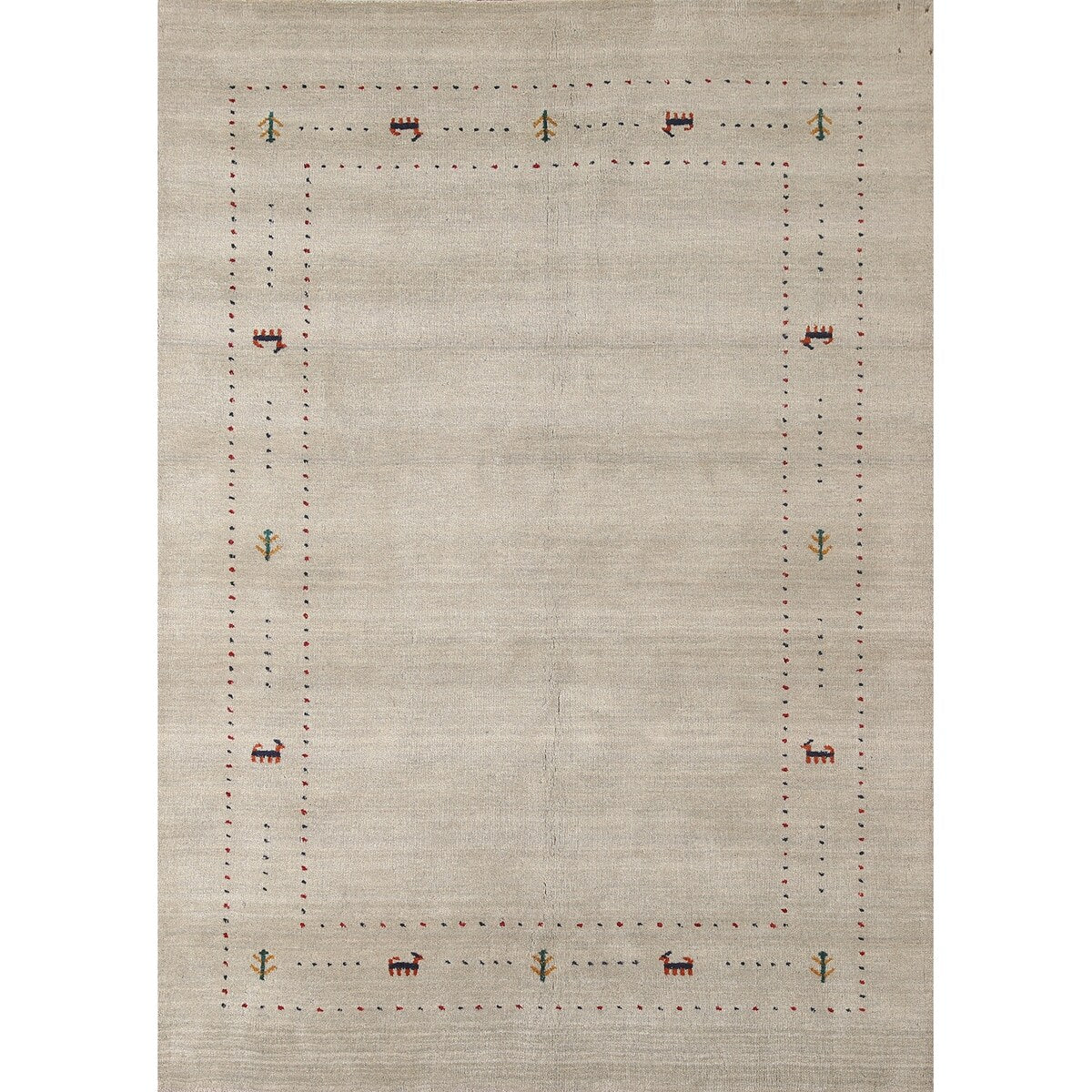 Gabbeh Area Rug Handmade Tribal Oriental Wool Carpet - 5'5"x 7'6"