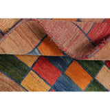 Gabbeh Checked Hand Knotted Wool Oriental Persian Area Rug - 5'0" x 3'7"