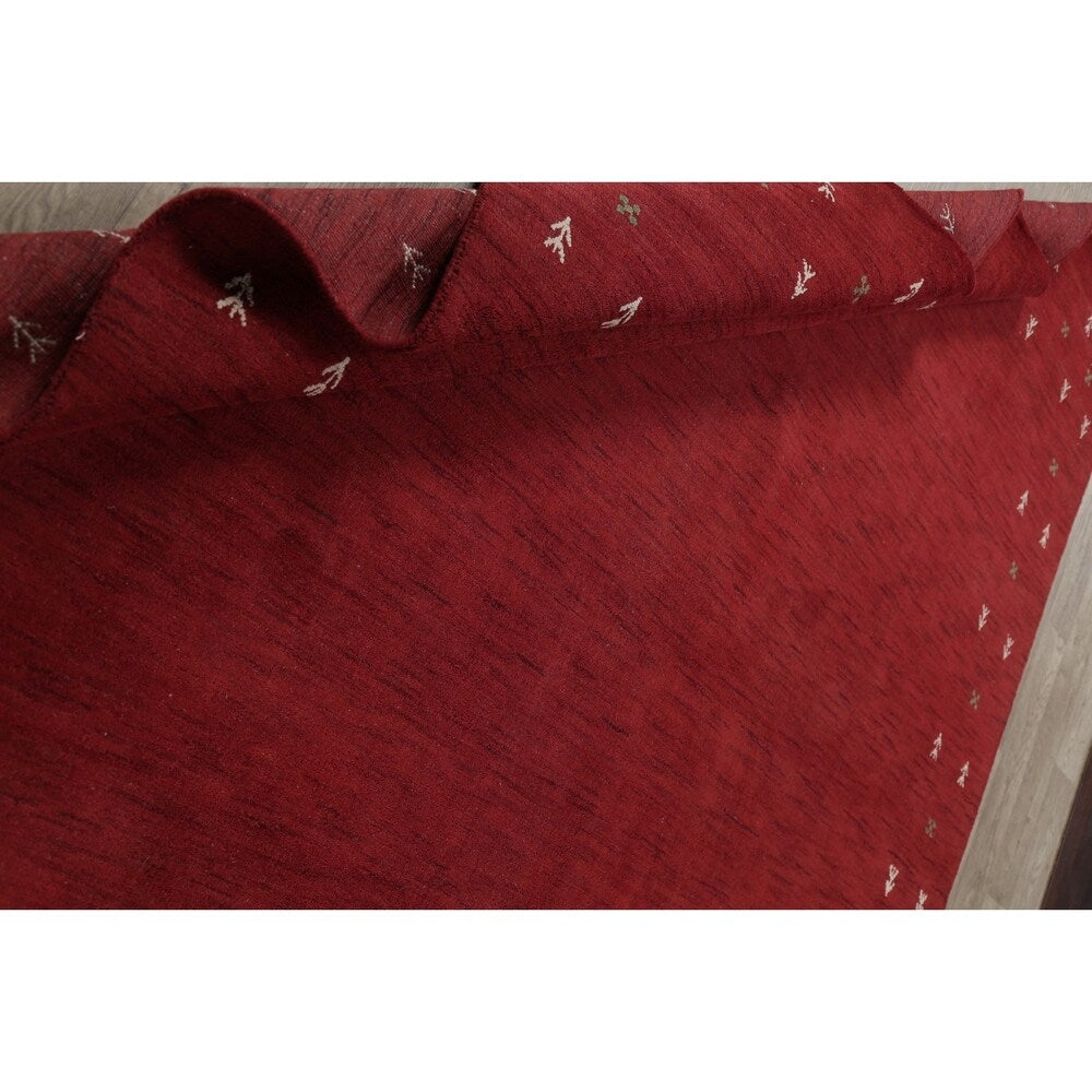 Gabbeh Contemporary Abstract Hand-Knotted Wool Indian Area Rug - 11'6" x 8'5"