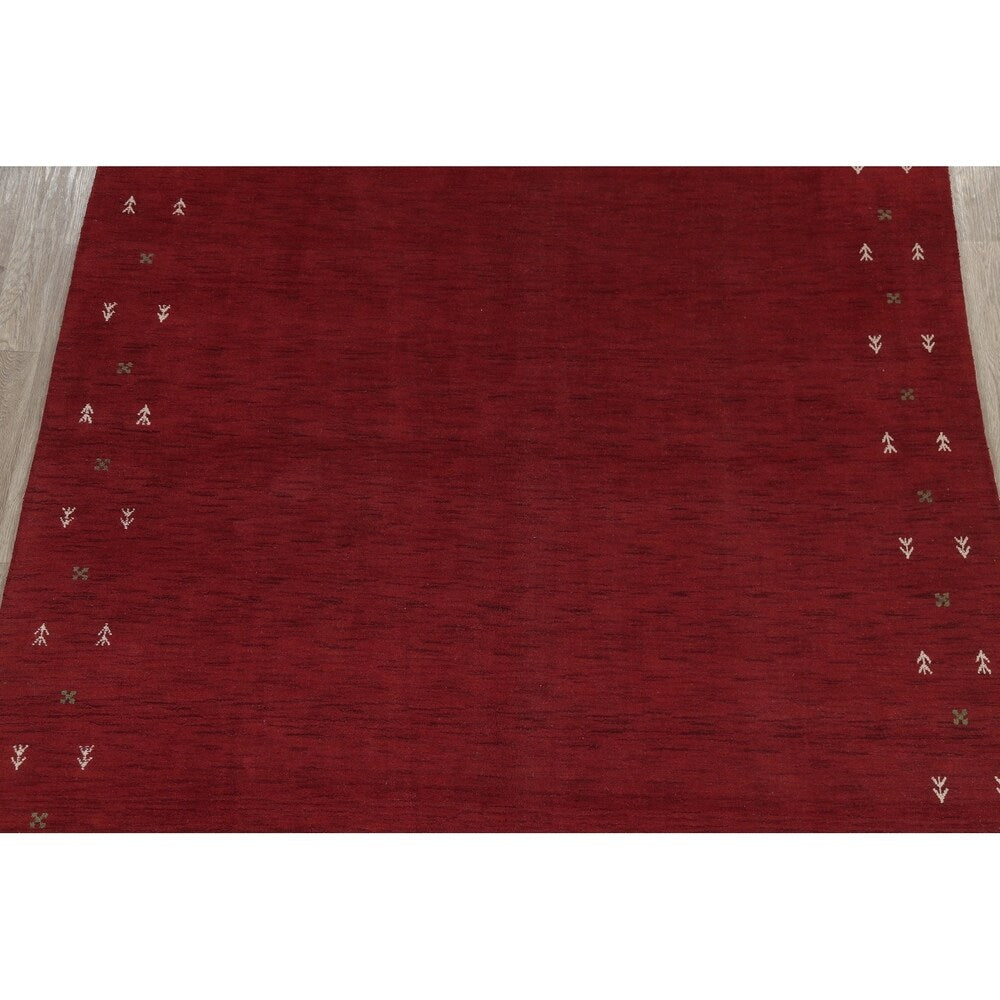 Gabbeh Contemporary Abstract Hand-Knotted Wool Indian Area Rug - 11'6" x 8'5"