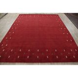 Gabbeh Contemporary Abstract Hand-Knotted Wool Indian Area Rug - 11'6" x 8'5"