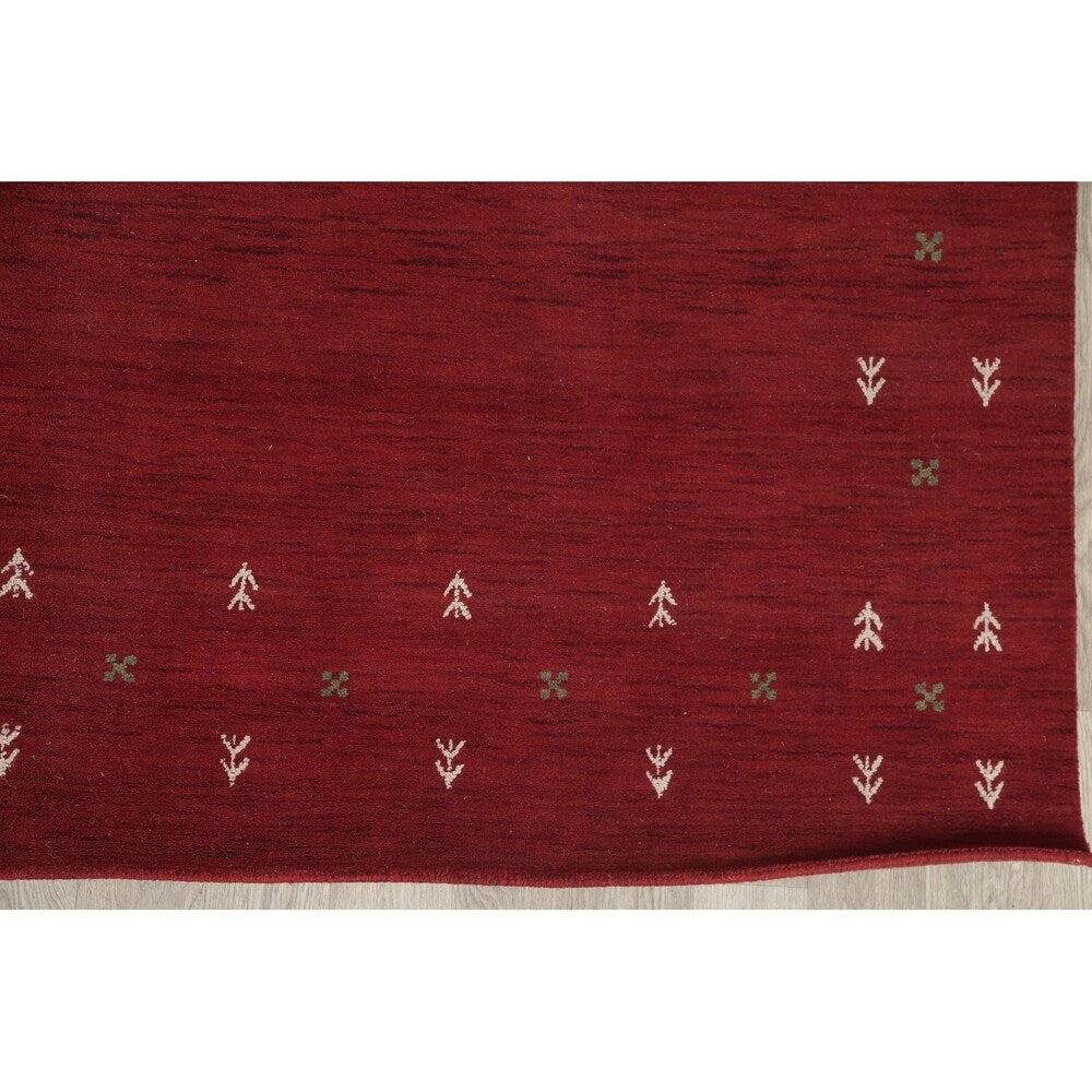 Gabbeh Contemporary Abstract Hand-Knotted Wool Indian Area Rug - 11'6" x 8'5"