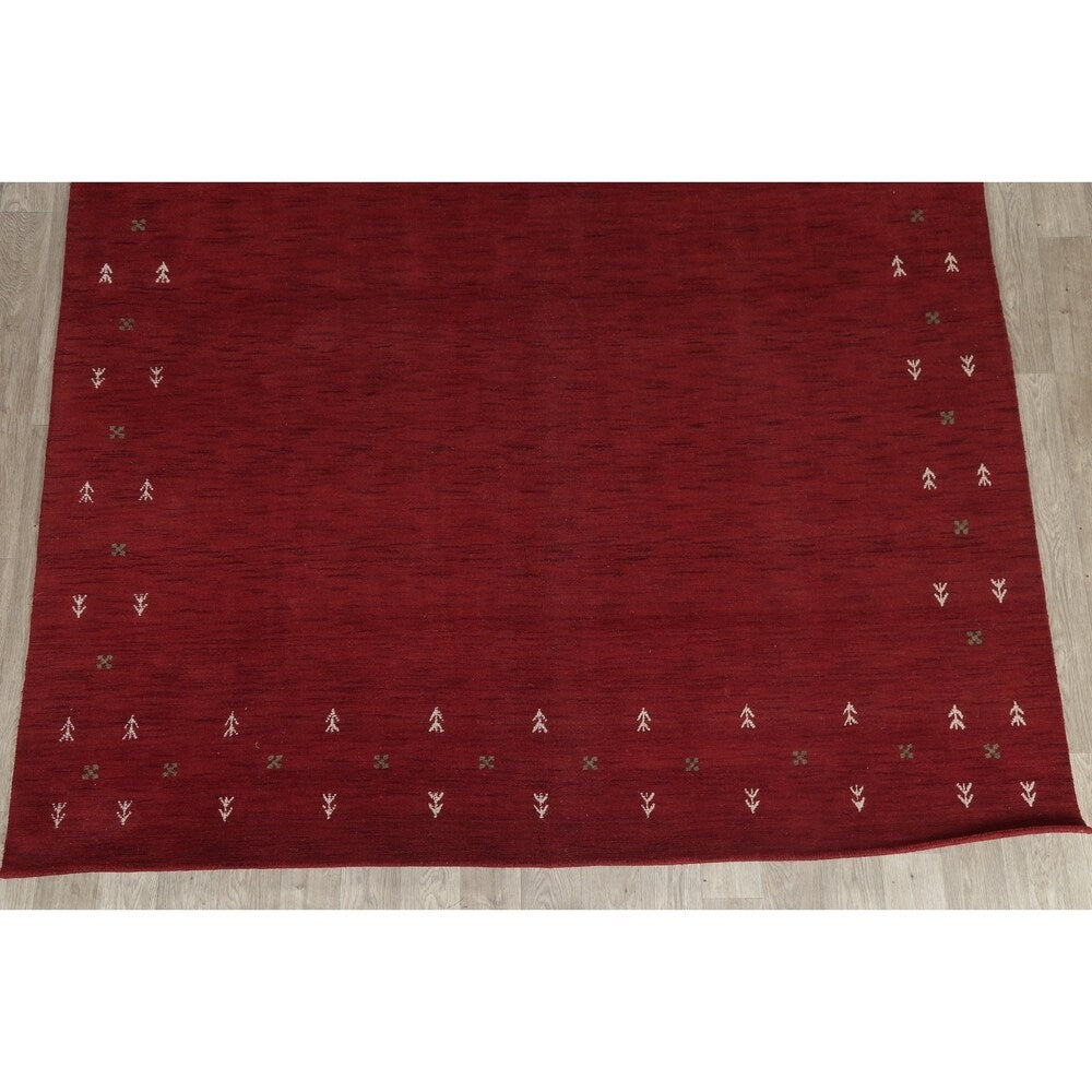 Gabbeh Contemporary Abstract Hand-Knotted Wool Indian Area Rug - 11'6" x 8'5"