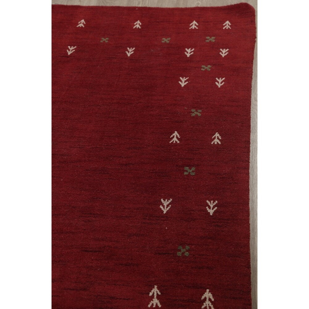 Gabbeh Contemporary Abstract Hand-Knotted Wool Indian Area Rug - 11'6" x 8'5"