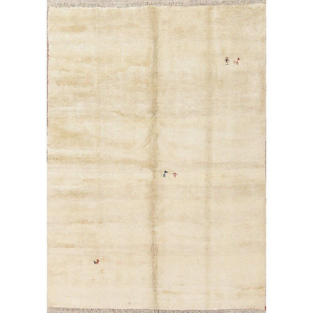 Gabbeh Contemporary Hand-Knotted Wool Persian Oriental Area Rug - 9'1" x 6'8"