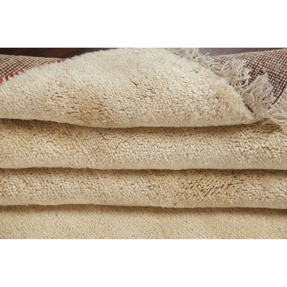 Gabbeh Contemporary Hand-Knotted Wool Persian Oriental Area Rug - 9'1" x 6'8"