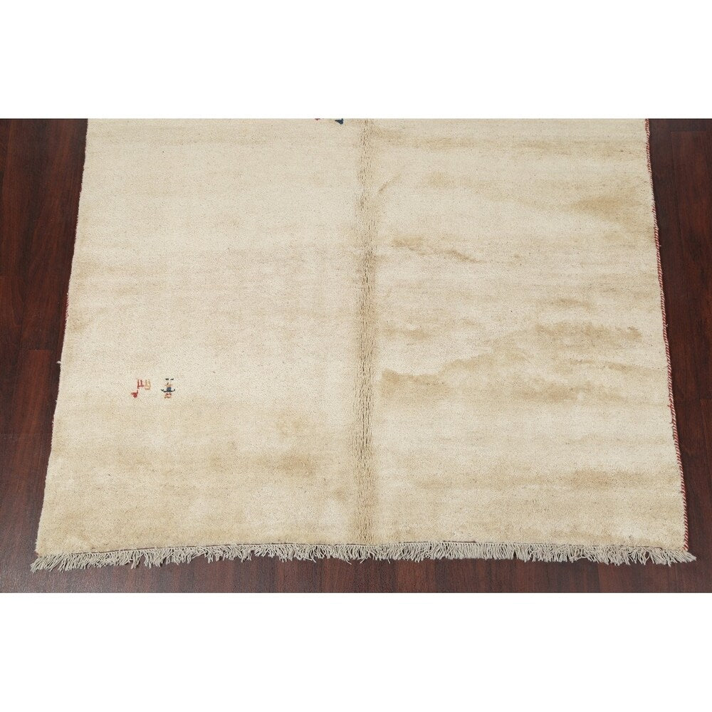Gabbeh Contemporary Hand-Knotted Wool Persian Oriental Area Rug - 9'1" x 6'8"