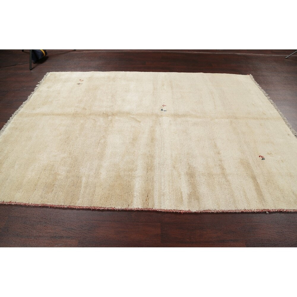 Gabbeh Contemporary Hand-Knotted Wool Persian Oriental Area Rug - 9'1" x 6'8"