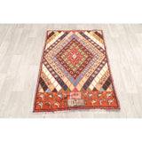 Gabbeh Geometric Hand Knotted Wool Persian Area Rug - 4'6" x 3'3"
