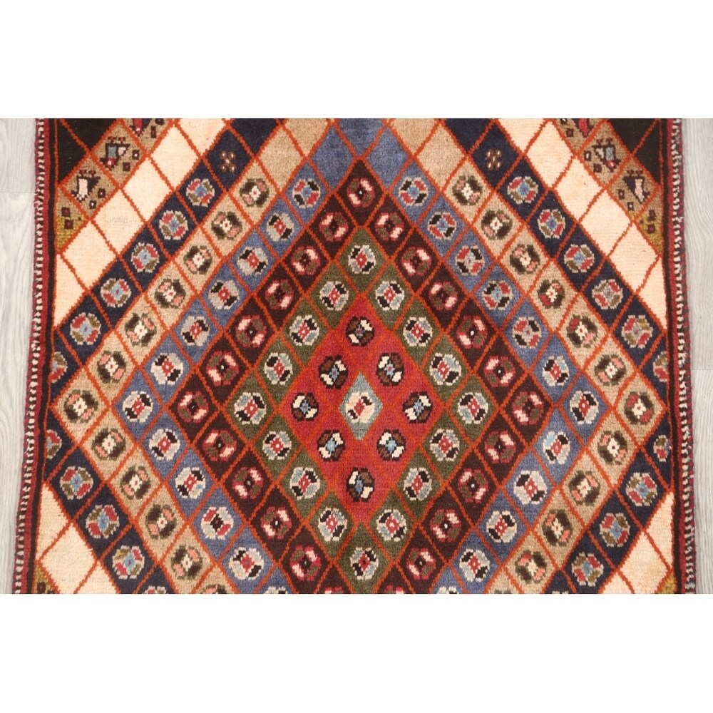Gabbeh Geometric Hand Knotted Wool Persian Area Rug - 4'6" x 3'3"