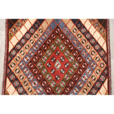 Gabbeh Geometric Hand Knotted Wool Persian Area Rug - 4'6" x 3'3"