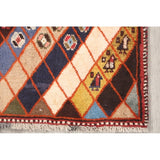 Gabbeh Geometric Hand Knotted Wool Persian Area Rug - 4'6" x 3'3"