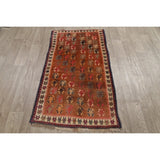 Gabbeh Geometric Handmade Wool Persian Oriental Area Rug - 4'10" x 2'8"