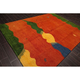 Gabbeh Hand Knotted Wool Oriental Area Rug (8'x10') - 8' x 10'