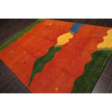 Gabbeh Hand Knotted Wool Oriental Area Rug (8'x10') - 8' x 10'