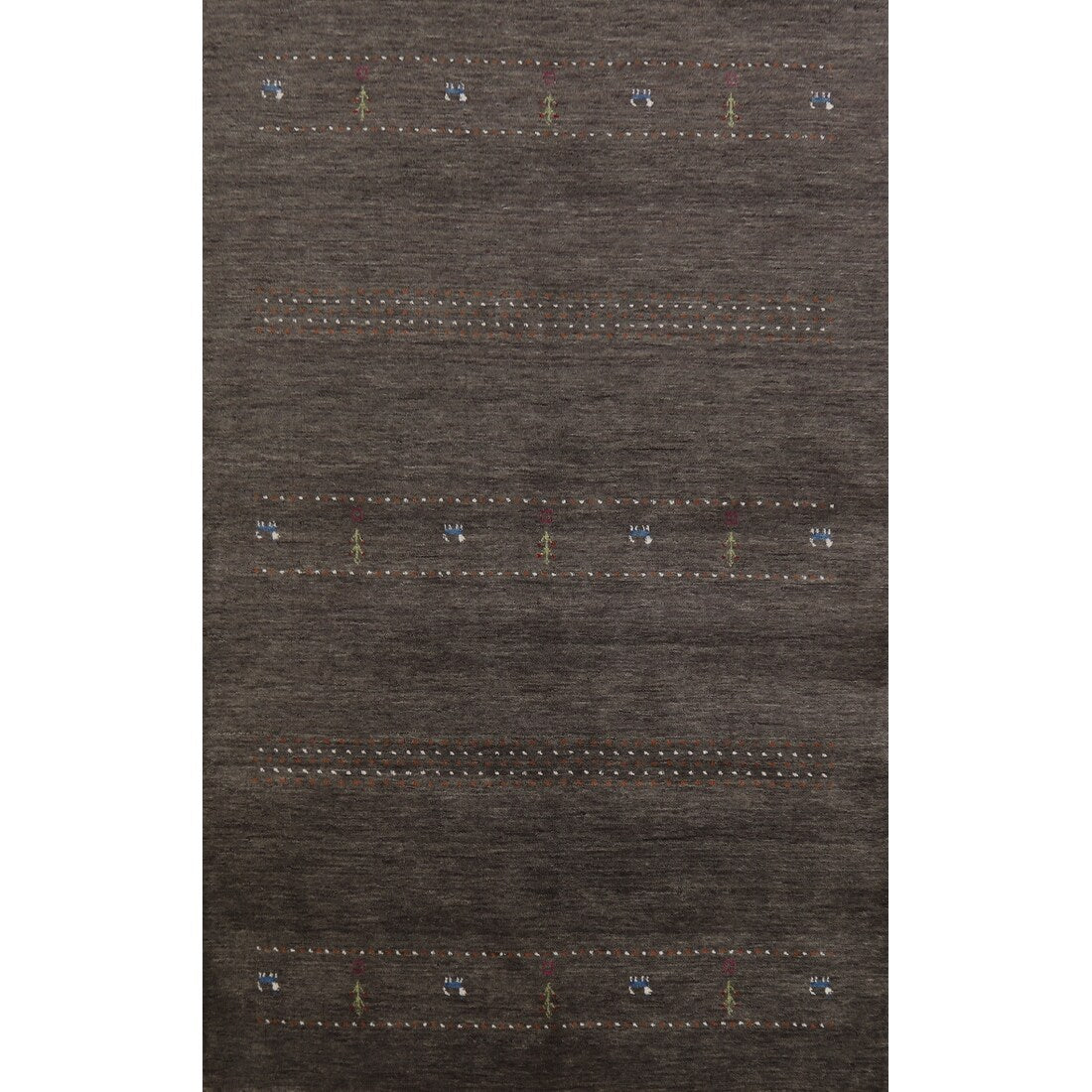 Gabbeh Indian Area Rug Hand-Knotted Wool Carpet - 5'0"x 7'8"