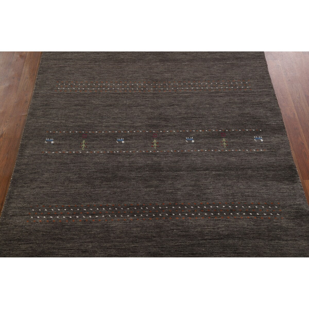 Gabbeh Indian Area Rug Hand-Knotted Wool Carpet - 5'0"x 7'8"