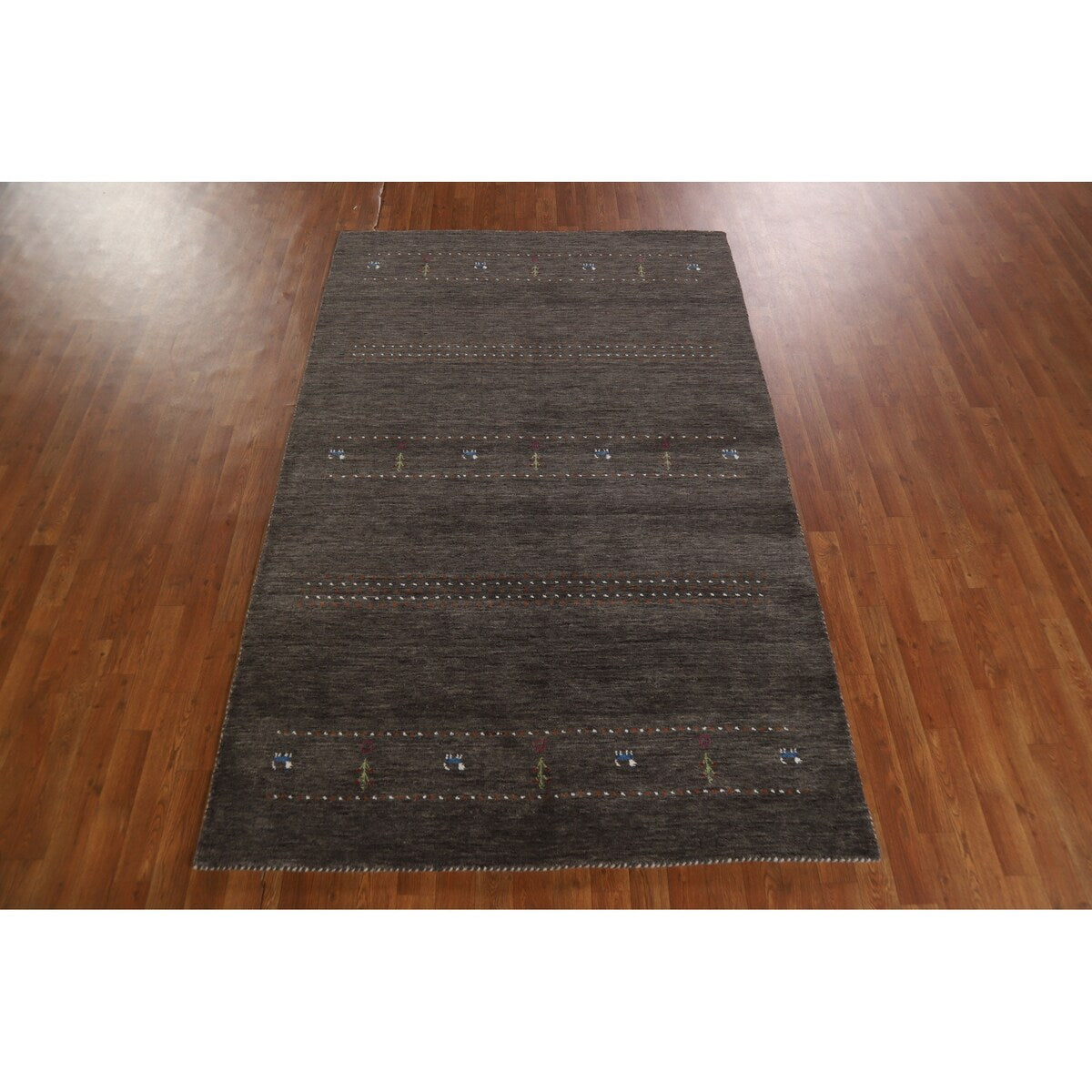 Gabbeh Indian Area Rug Hand-Knotted Wool Carpet - 5'0"x 7'8"