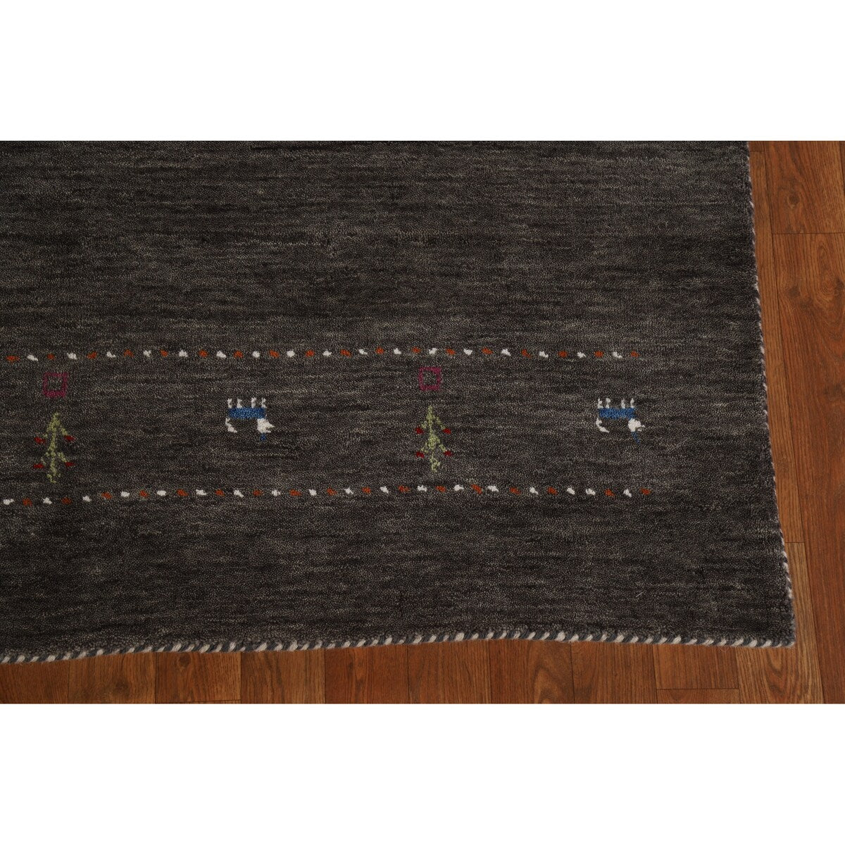 Gabbeh Indian Area Rug Hand-Knotted Wool Carpet - 5'0"x 7'8"