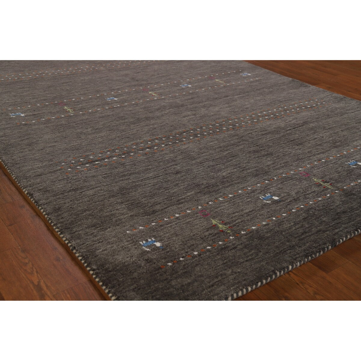 Gabbeh Indian Area Rug Hand-Knotted Wool Carpet - 5'0"x 7'8"