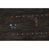 Gabbeh Indian Area Rug Hand-Knotted Wool Carpet - 5'0"x 7'8"