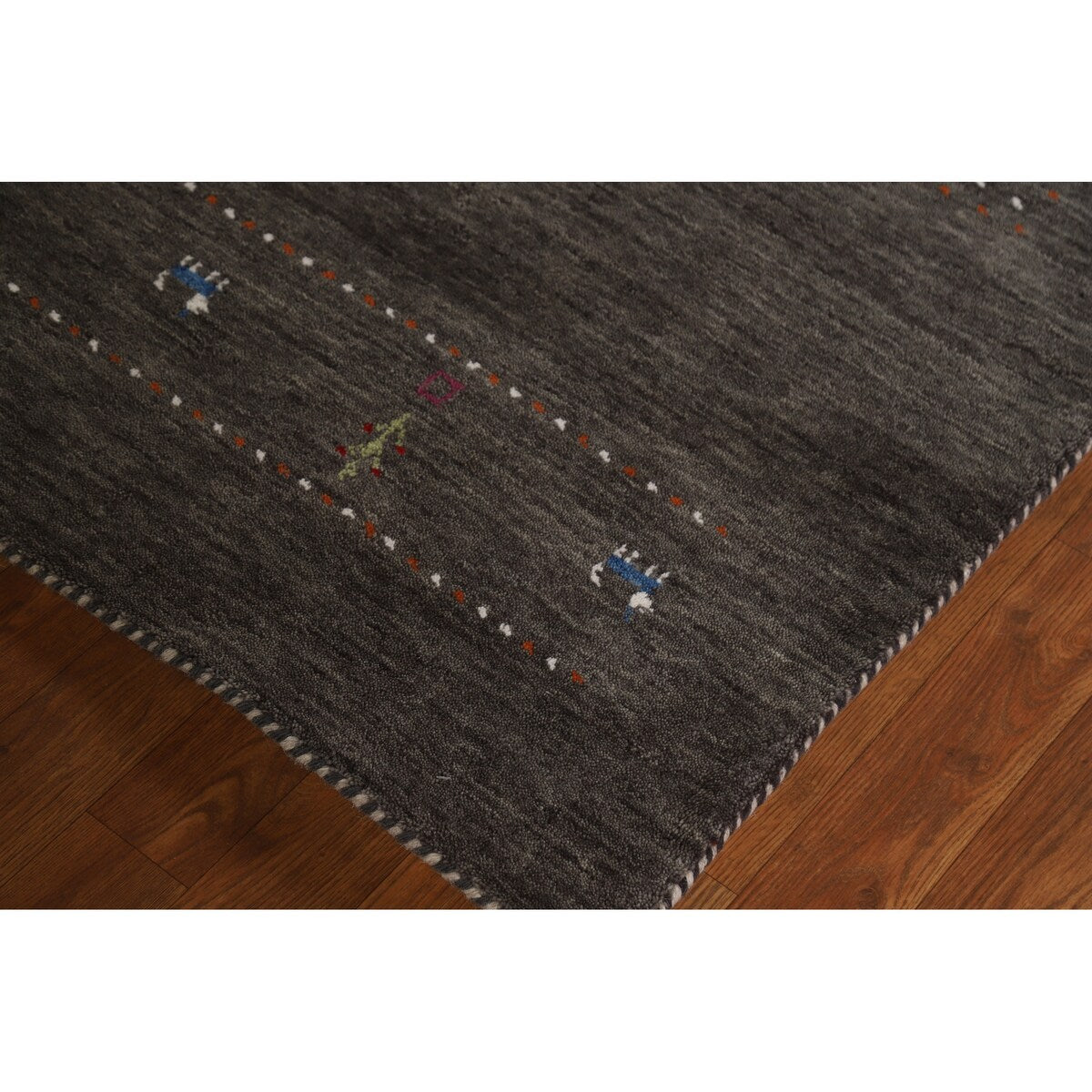 Gabbeh Indian Area Rug Hand-Knotted Wool Carpet - 5'0"x 7'8"