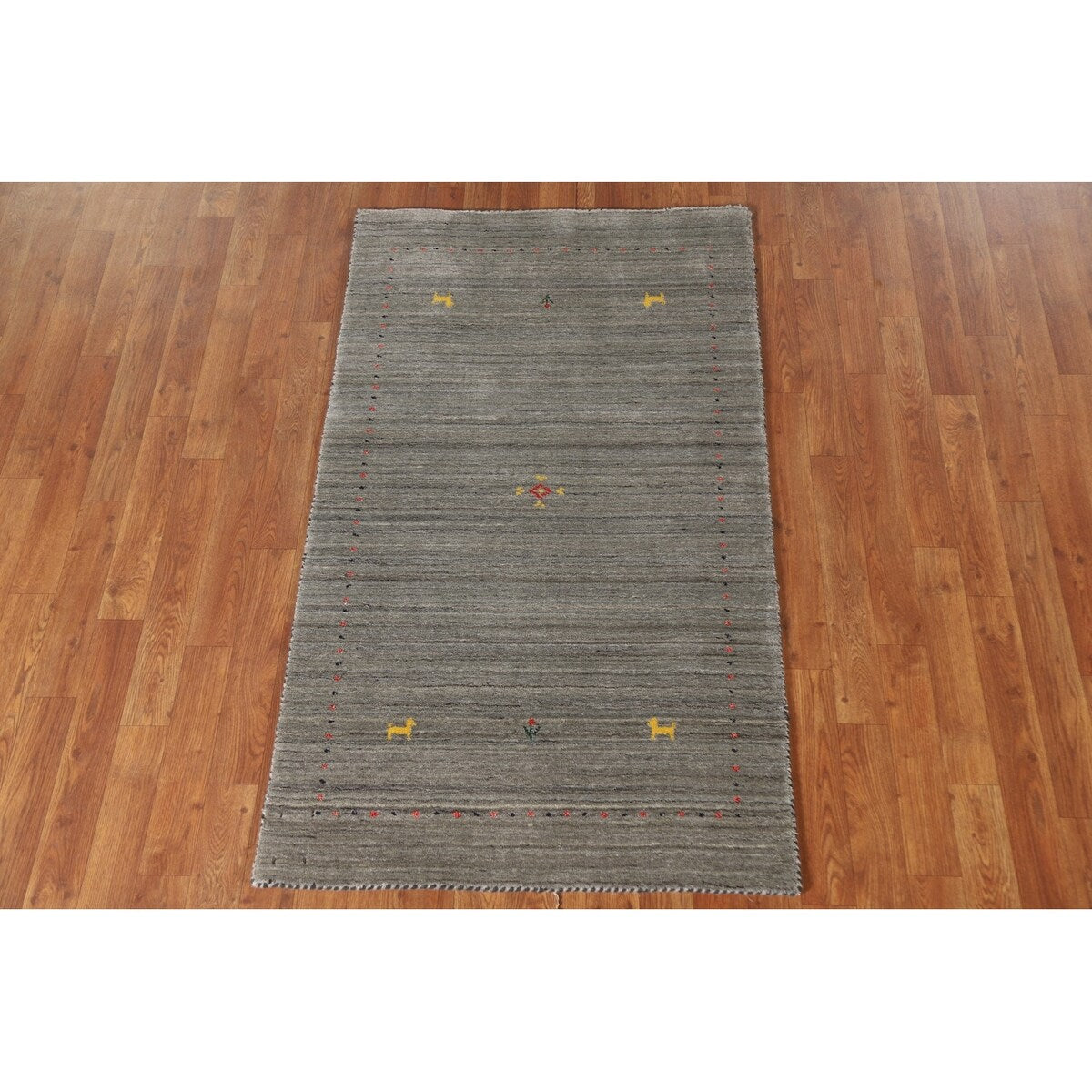 Gabbeh Indian Area Rug Hand-knotted Accent Wool Carpet - 2'10"x 4'10"