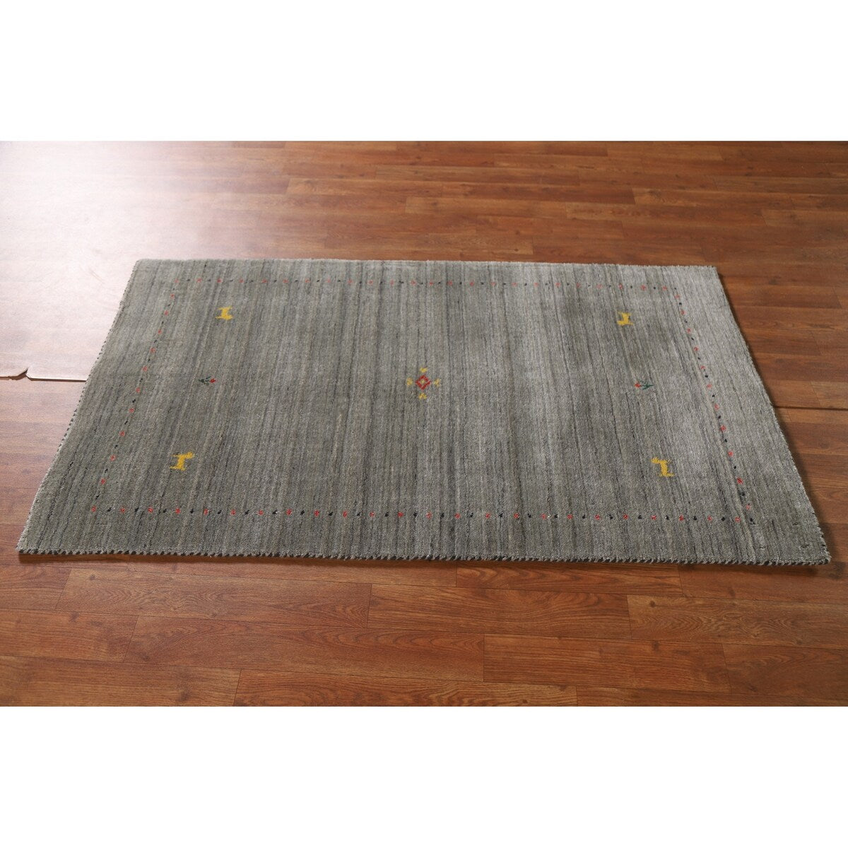 Gabbeh Indian Area Rug Hand-knotted Accent Wool Carpet - 2'10"x 4'10"