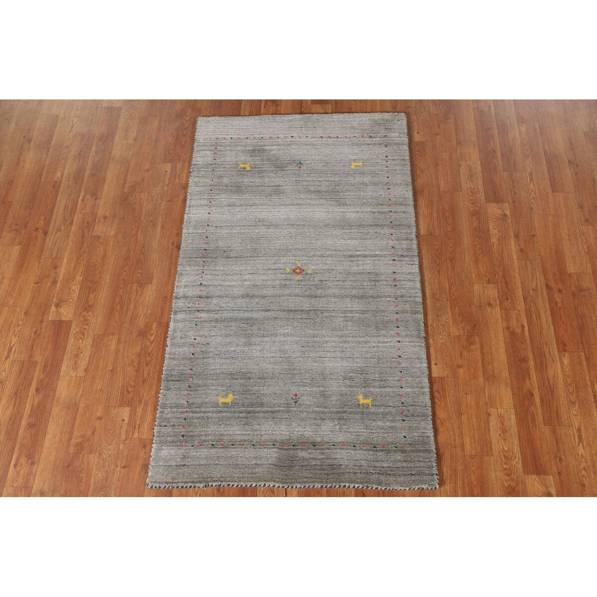 Gabbeh Indian Area Rug Hand-knotted Accent Wool Carpet - 2'10"x 4'10"