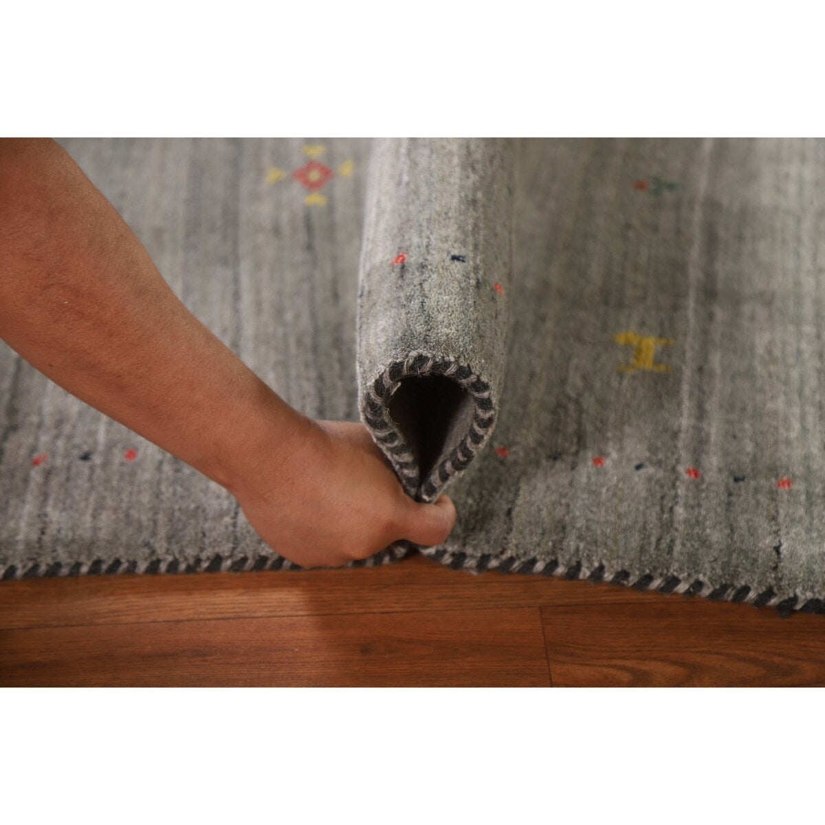 Gabbeh Indian Area Rug Hand-knotted Accent Wool Carpet - 2'10"x 4'10"