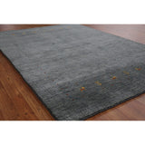 Gabbeh Indian Area Rug Handmade Grey Tribal Wool Carpet - 5'5" x 7'6"
