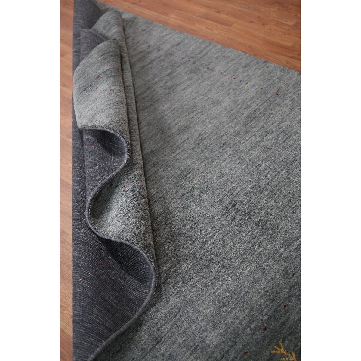 Gabbeh Indian Area Rug Handmade Grey Tribal Wool Carpet - 5'5" x 7'6"