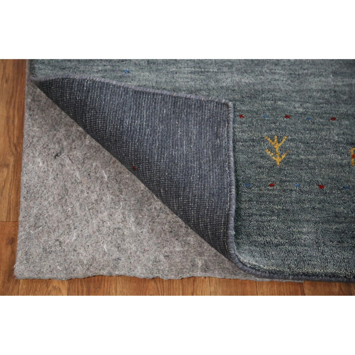 Gabbeh Indian Area Rug Handmade Grey Tribal Wool Carpet - 5'5" x 7'6"