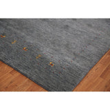 Gabbeh Indian Area Rug Handmade Grey Tribal Wool Carpet - 5'5" x 7'6"