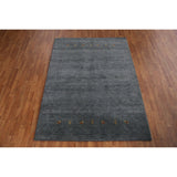 Gabbeh Indian Area Rug Handmade Grey Tribal Wool Carpet - 5'5" x 7'6"